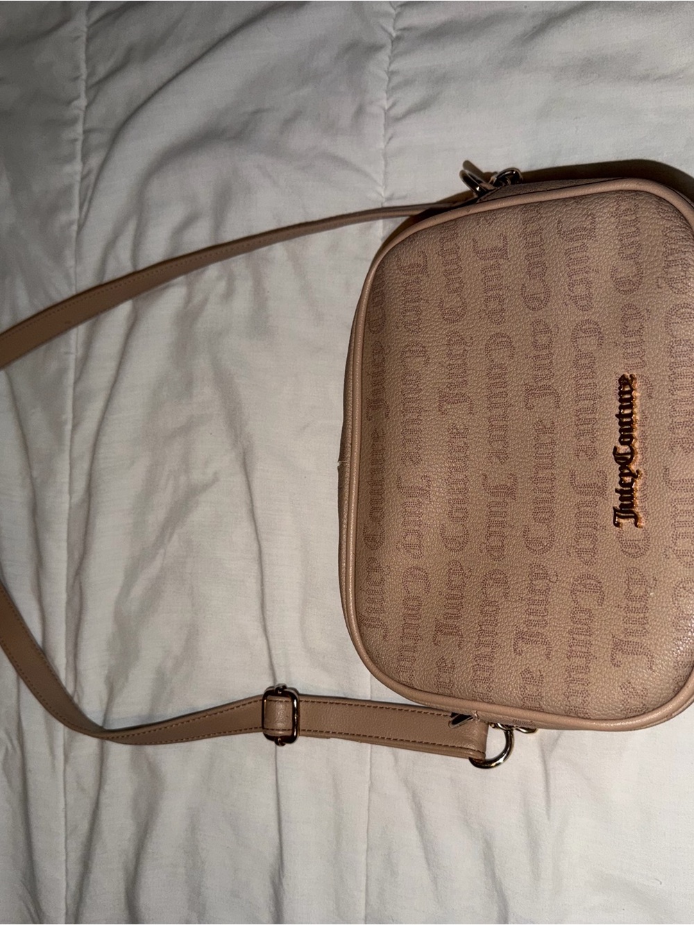 Juicy Couture Beige/Tan Signature Logo Crossbody Bag